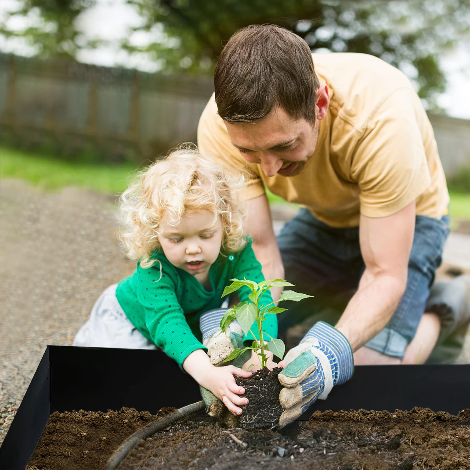 Bordure De Jardin En Acier Galvanisé 5 M X 15 Cm - Lot De 5, épaisseur 1 Mm, Flexible Et Résistante à La Corrosion