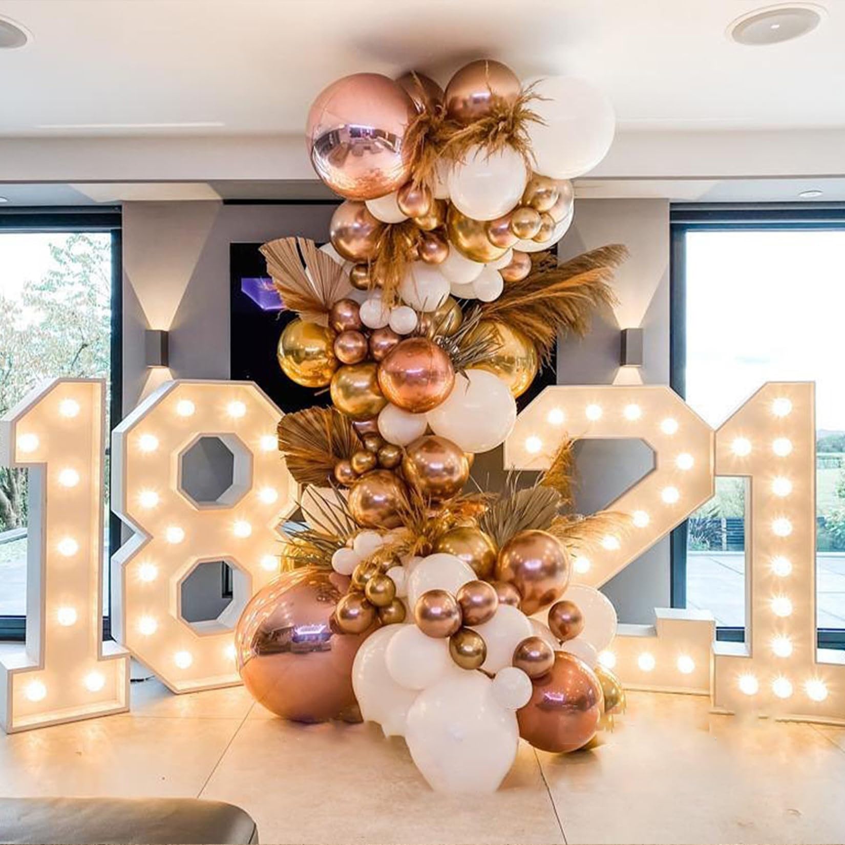 Marquee Light Up Number 4arge - Set di cornici decorative con luce calda, per matrimoni, San Valentino, feste di compleanno, 120 cm