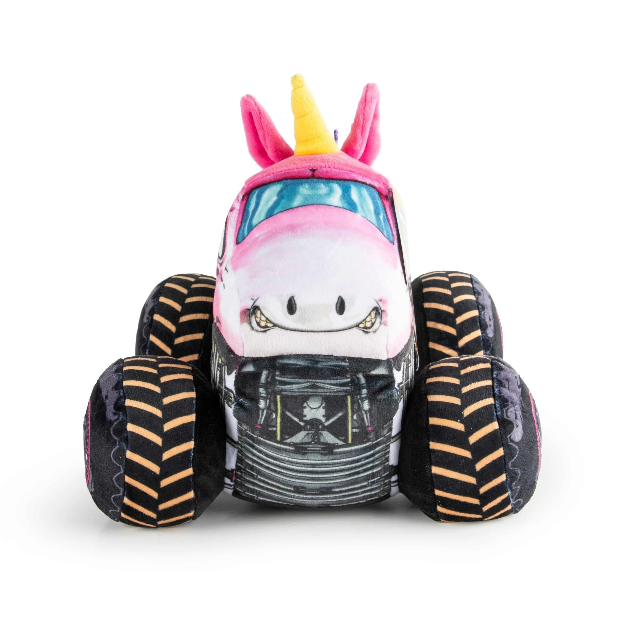 Monster Jam Sparkle Smash Einhorn-Plüschkissen, dekoratives Charakterkissen, superweiches Monster-Truck-Plüschtier für Kinder ab 3 Jahren