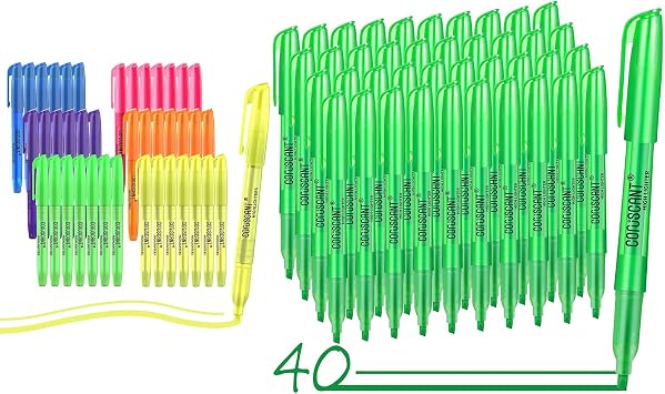 coruscant 36 pack color highlighter and 40 pack Green highlighters