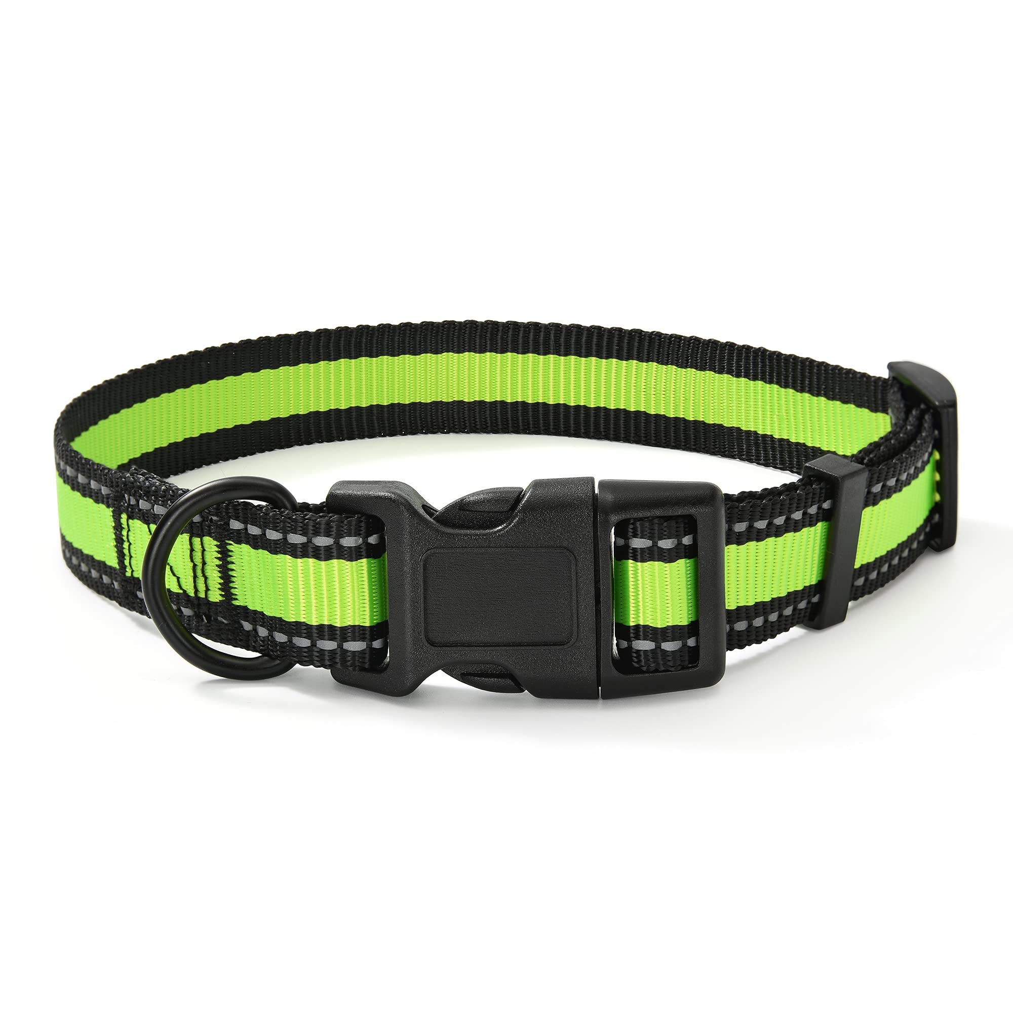 Mile High Life Dog Collar | Nylon Reflective Dog Collars | Light Weight Puppy Collars | Lime Green Dog Collars for Small Dogs (Lime Green, X-Small)