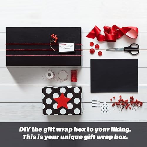 Miniatura 8 de Paquete de 4 cajas de regalo de 12 x 6 x 4 pulgadas con tapas de cierre magnético, caja magnética negra para bodas, propuestas de dama de honor,