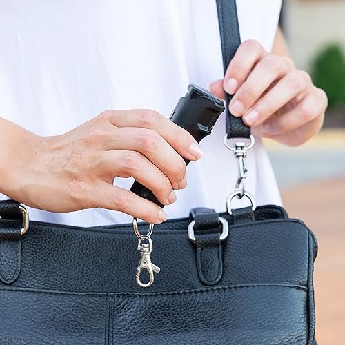 Nimrod's Wares Sabre Pepper Gel 12 pies 25 explosiones agarre autodefensa llavero clip F15-BUSG-02-NY paquete con paño de microfibra