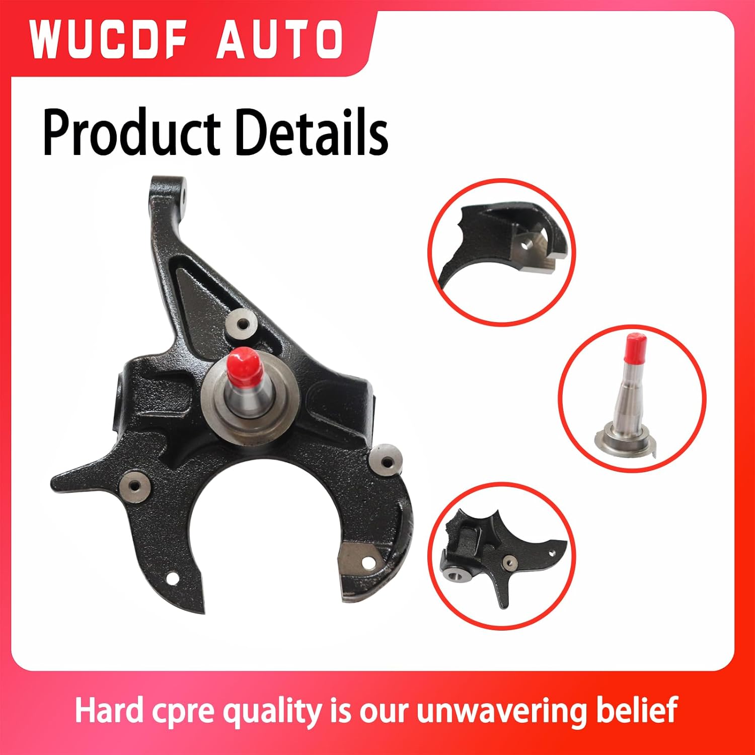 2-ounce Drop-Lowering Spindles with Steering Knuckle for Chevy S10 1982–2004, Blazer 1983–1994, GMC S15 1983–1990 Fits 2WD Vehicles Only FrontSuspension
