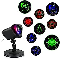 Vista 3 de Luces de Navidad láser RGB para interiores y exteriores, 3 colores, múltiples patrones, impermeables con control remoto, para decoración navideña
