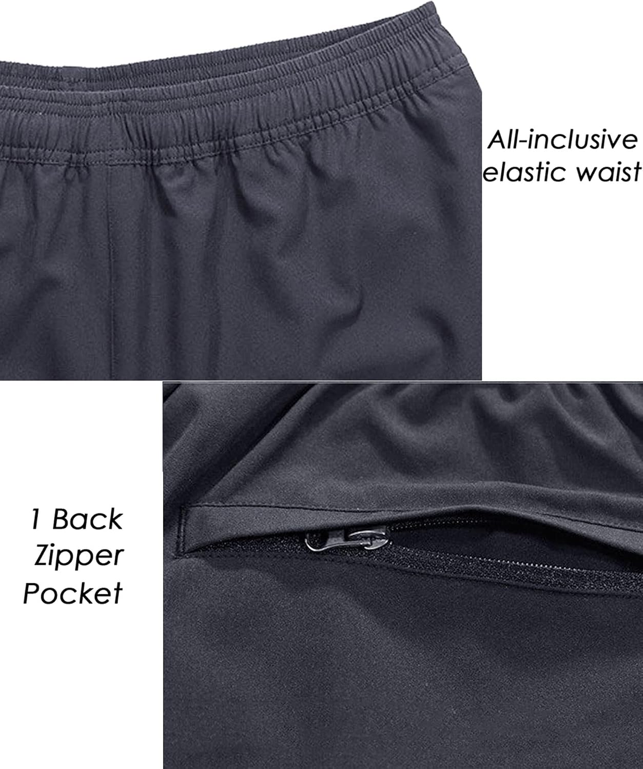 XinYangNi Men's 10" Athletic Shorts Lightweight Outdoor Quick Dry Basketball Running Workout Hiking Tennis Shorts Zip Pockets