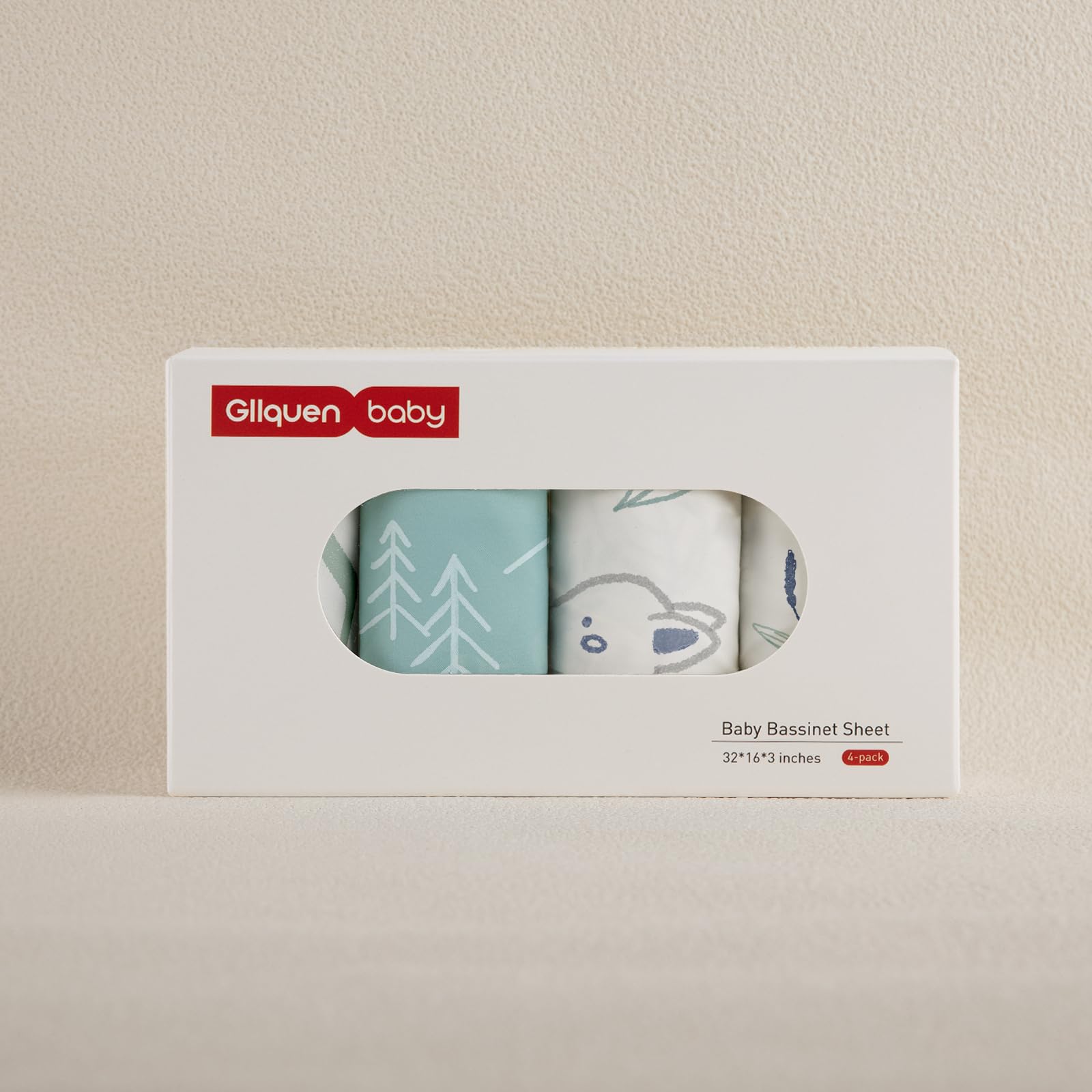 GLLQUEN BABY Set di 4 lenzuola con angoli per lettino - Coprimaterasso per box - Certificato Öko-Tex 100 - Fodera per materasso per neonato - Cervo della foresta
