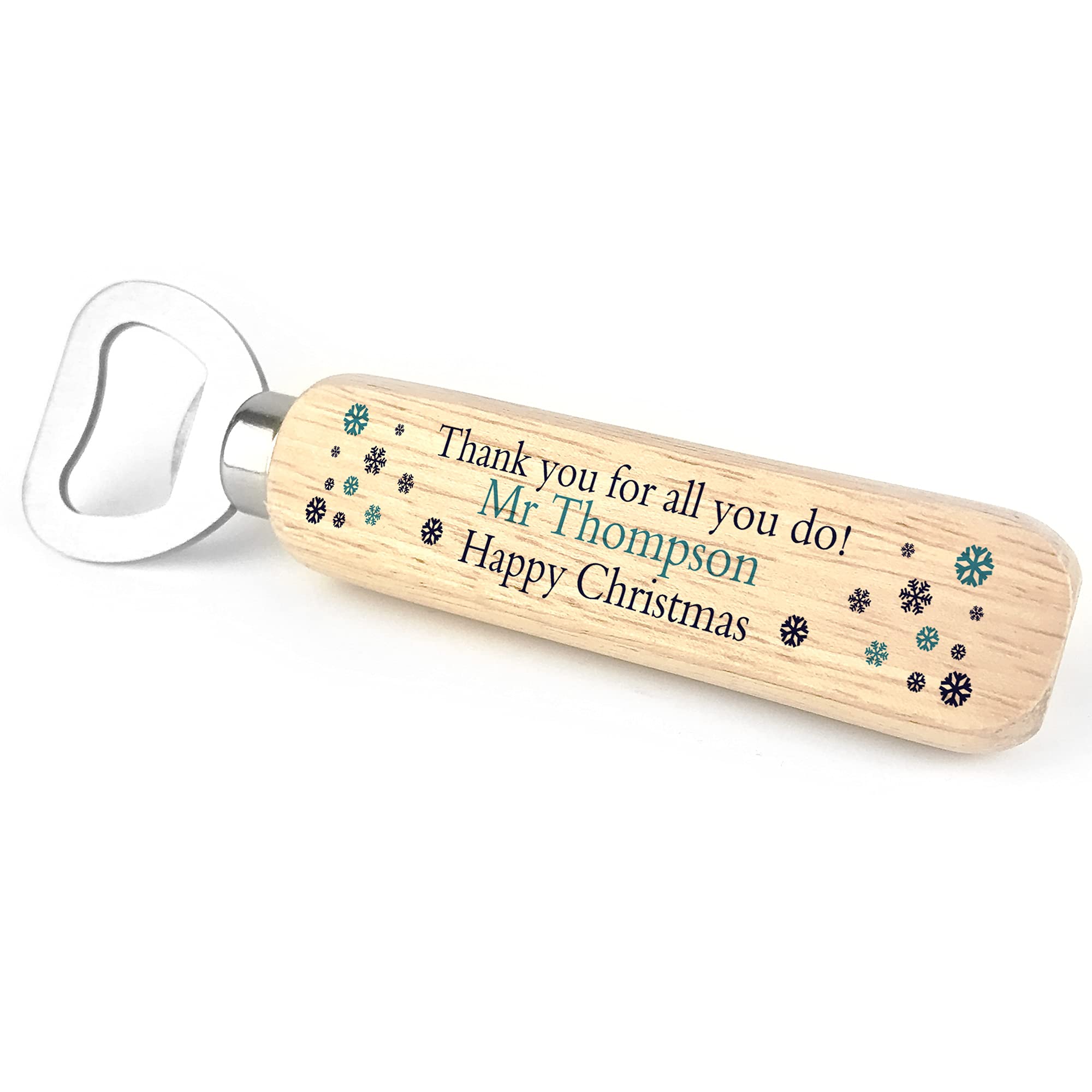 Thank You Gift for Teacher Assistant Personalised Bottle Opener Christmas