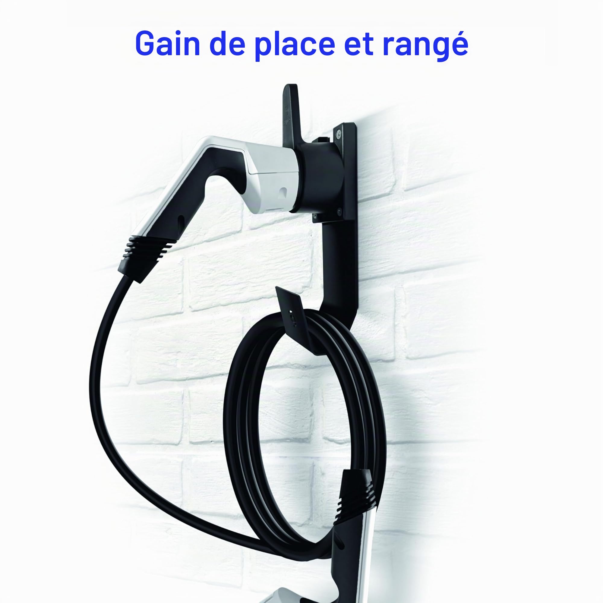Support Mural de Chargeur Véhicule Électrique avec Prises IEC 51296-2, Support Résistant Aux Intempéries pour La Plupart des Câbles De Charge UE EV, Kit De Montage Inclus