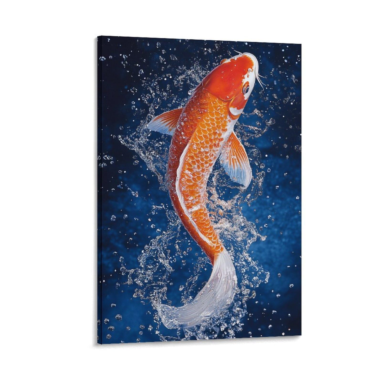GAOYUCHUN Red Koi Carp Leaping Out Canvas for Home Decor Modern Framed Picture Artworks Decorative Bathroom Kitchen Home Decor Pictures Artwork Print Home Decor 16x24inch(40x60cm)