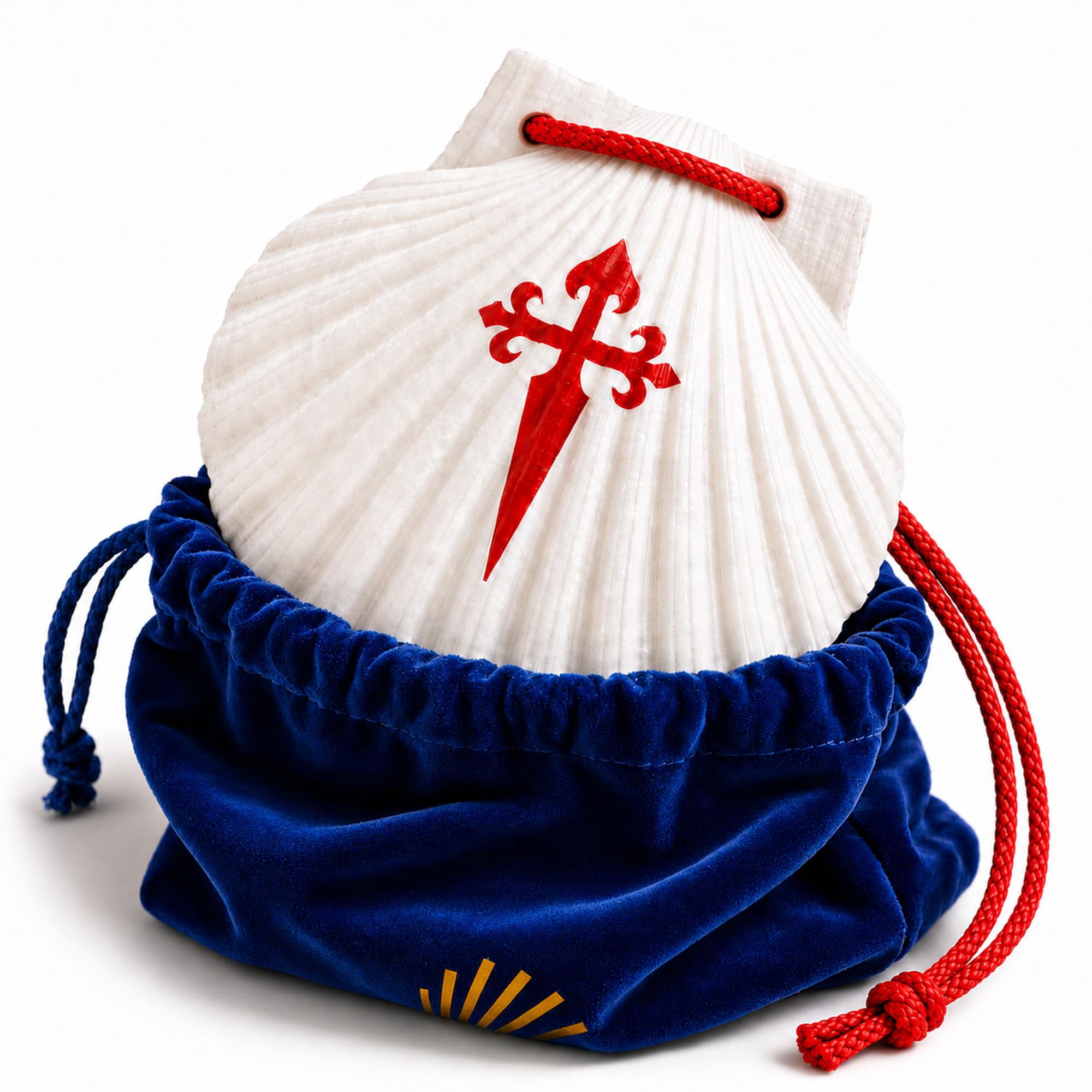 Buen Camino Scallop Shell in Velvet Pouch – Pilgrim Shell for the Camino de Santiago, Gift for Pilgrims & Camino Gear, Real Shell