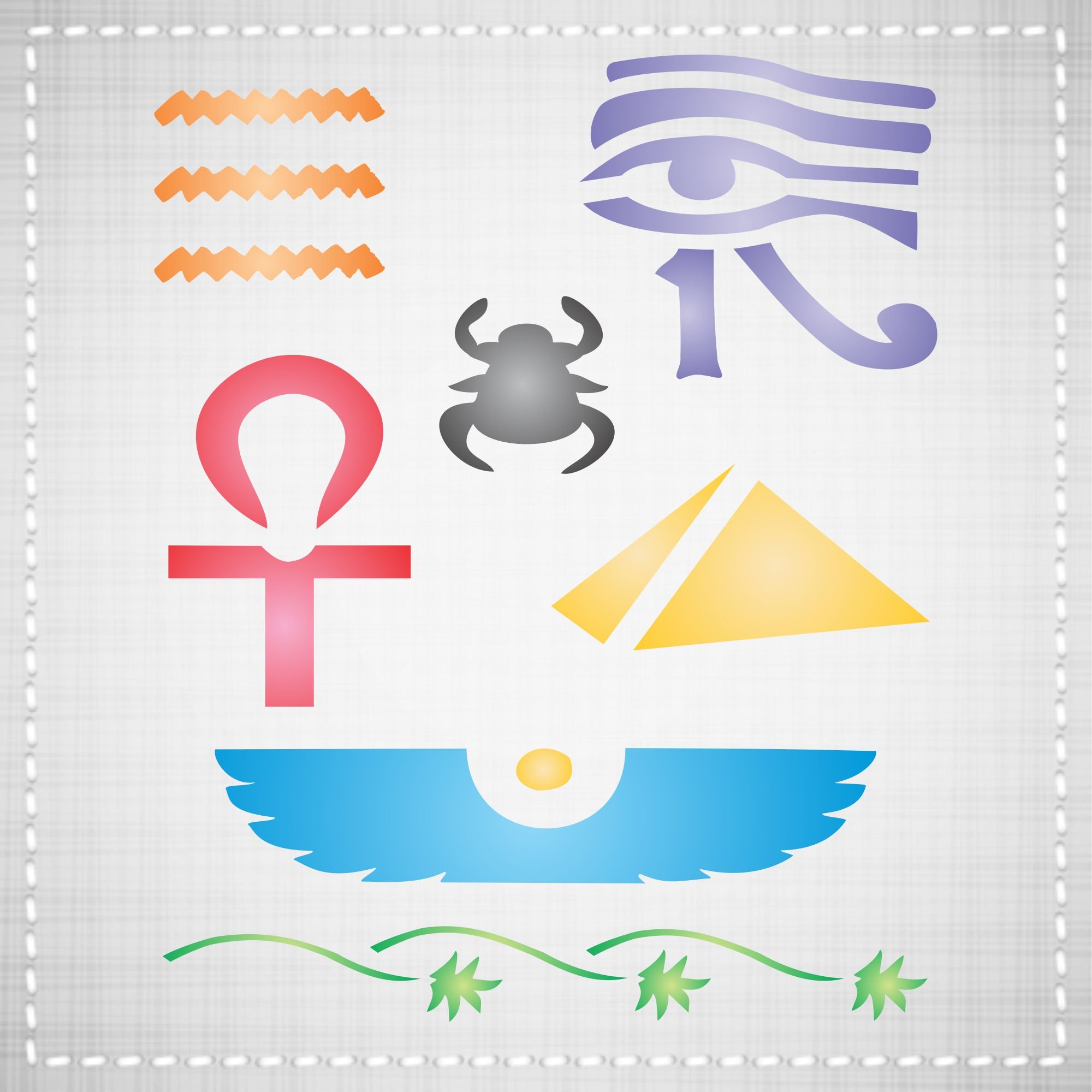 Buy Egyptian Stencil 16.5 x 20cm (L) Reusable Ancient Egypt