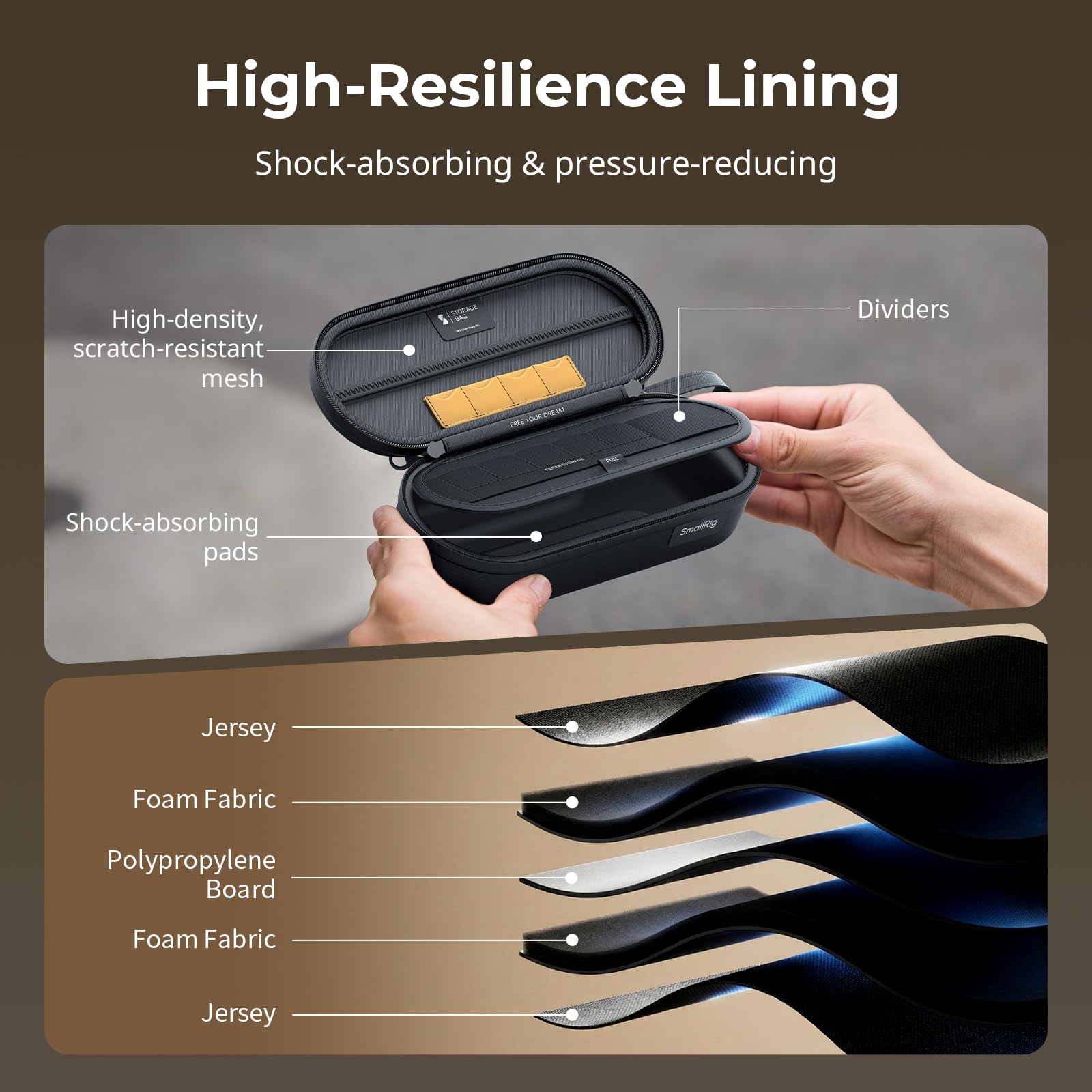 SMALLRIG Custodia per DJI Pocket 4/3, resistente a schizzi e urti, borsa portatile tutto in uno con cordino per fotocamera e accessori, può contenere schede SD, filtri e cavi - 5992
