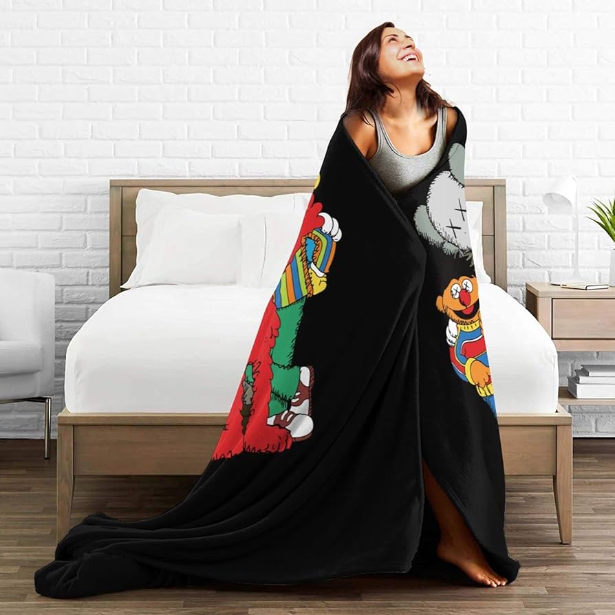 セサミストリート　セサミ　膝掛け　毛布　ブランケット　ヴィンテージ Amazon.co.jp: 毛布 ブランケット セサミストリート ひざ掛け