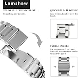 Blueshaweu Compatible for OnePlus Watch 2 Band, Quick Release Stainless Steel Metal Replacement Straps Compatible for OnePlus Watch 2, 1 Smartwatch (Silver) - 7