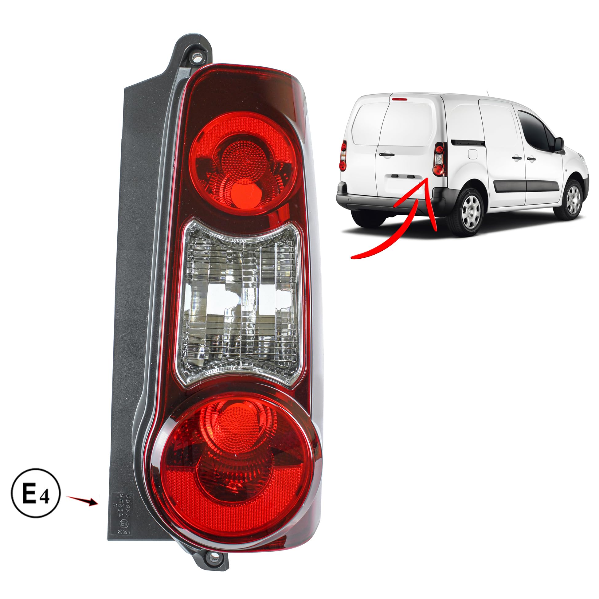 Feu arrière droit Feu arrière droit pour BERLINGO PARTNER 2012- 9677205480 9677205580
