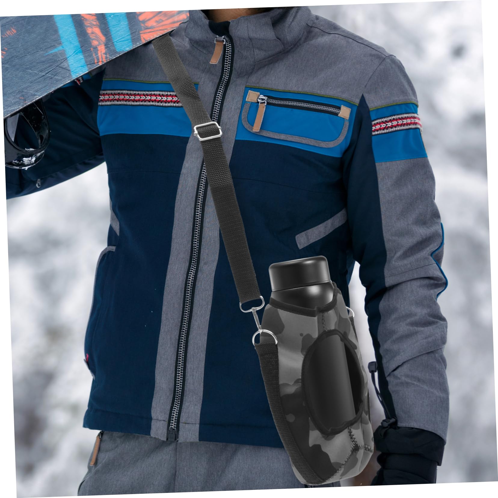 BESPORTBLE Coperchio bollitore Isolato portabottiglie Bottiglie d'Acqua portabiberon Termico portaborraccia Termico Cinghie Tazza Termica Borsa a Tracolla con Porta Bottiglia d'Acqua Stoffa
