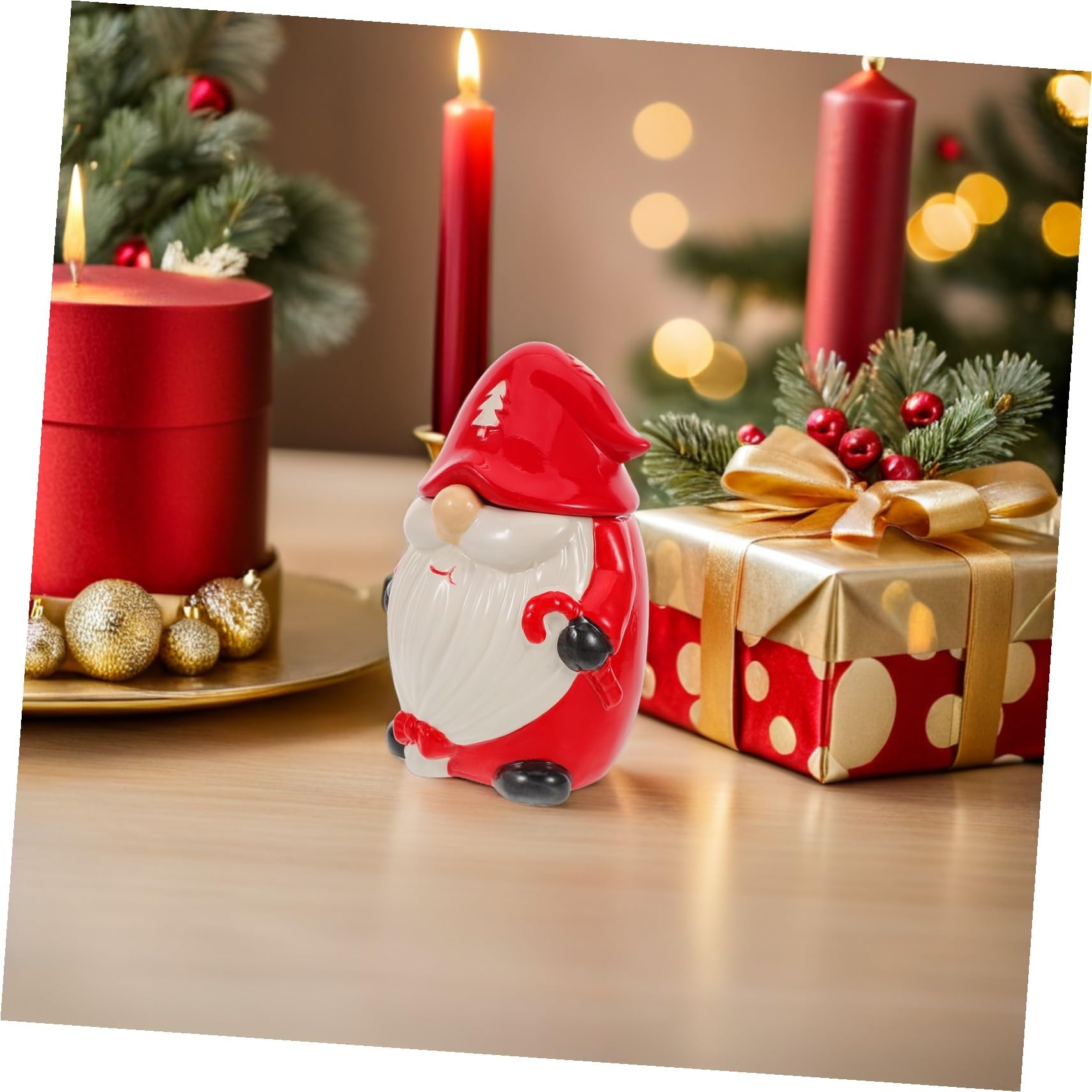 Zerodeko Boîte à Biscuits Céramique Noël avec Couvercle pour Bonbons et Gourmandises Décoration Festive Chambre Garçon et Filles