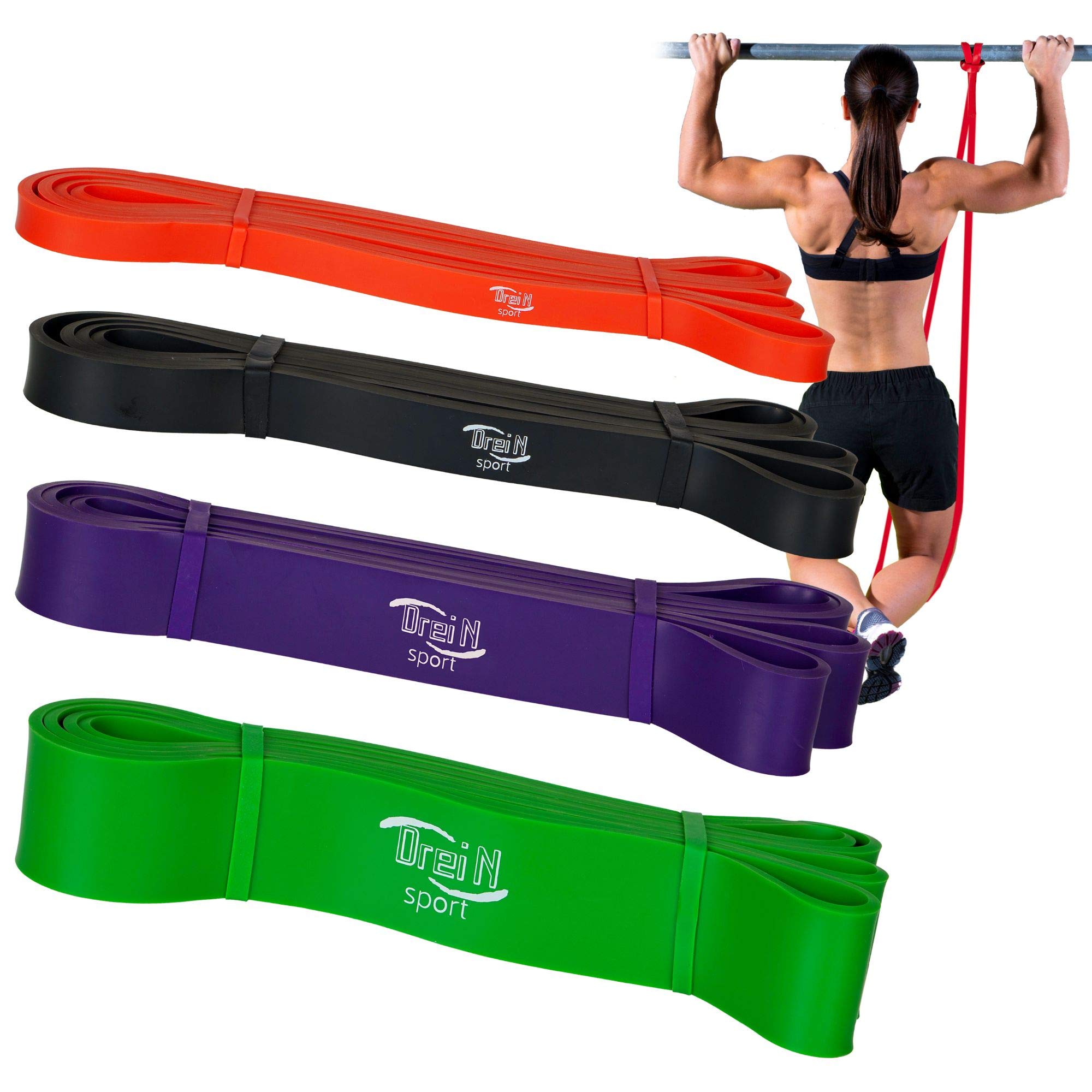 MSPORTS Set Fasce Elastiche Di Resistenza – 5 Livelli Di Forza Con Custodia E App – Per Fitness, Yoga, Pilates, Riabilitazione – Lattice Naturale
