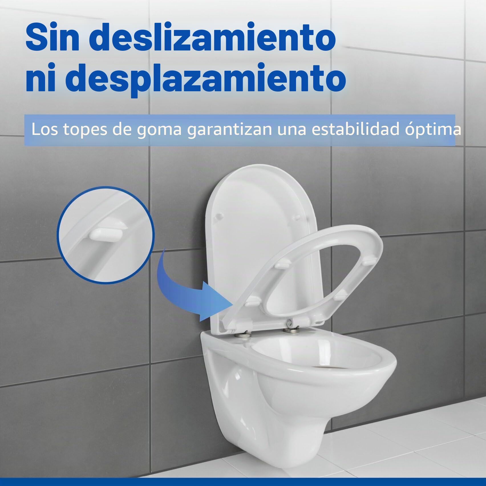 Wenko Palma Premium - Asiento de Inodoro con Dispositivo automático de Descenso y sujeción higiénica de Acero Fino Inoxidable, Antibacterial, duroplástico, Color Blanco