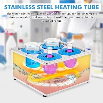 Digital Lab Water Bath 12L Laboratory Thermostatic Water Bath 4 Openings 800W by YUCHENGTECH for Food Heating Chemical Biological Experiment 110V