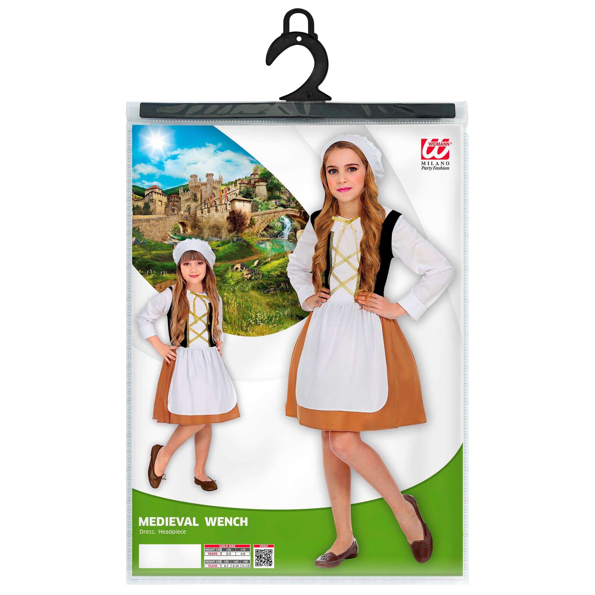 WIDMANN MILANO Kinderkostüm Griechische Göttin – Weißes Kleid Mit Goldfarbenem Umhang & Lorbeerkranz, Größe 140 Cm