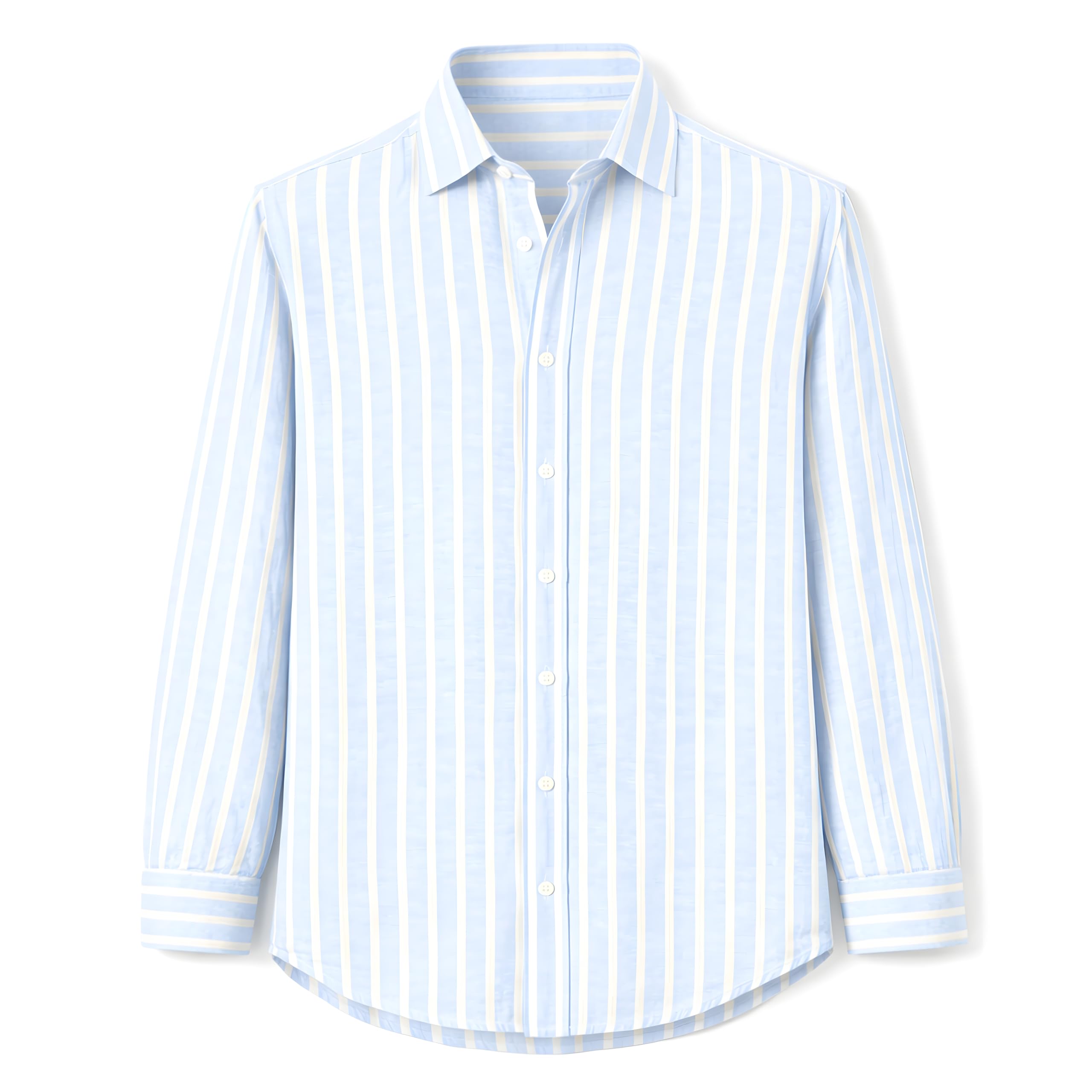 Camisa de Rayas para Hombre, 100% Lino, Manga Larga, Ajuste Regular/Slim Fit, Estilo Casual y Elegante, Transpirable para Verano.