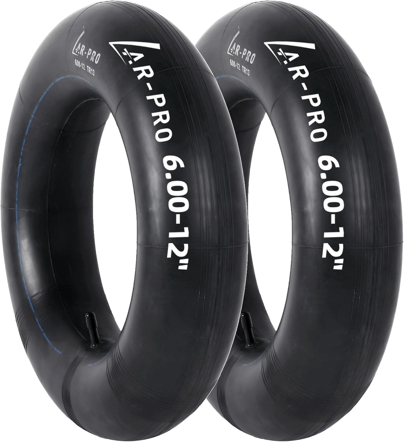 AR-PRO 6-12 (6.00-12) Heavy Duty Inner Tube with TR13 Offset Straight Valve Stem – Lawn Tractor, Trailer, Golf Cart, Utility Cart Replacement Tire Tube – 2 Pack