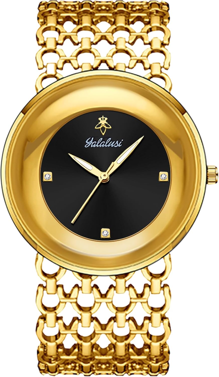 Gosasa Women's Luxury Quartz Watch with Stainless Steel Mesh Link Bracelet, Elegant Round Dial with Crystal Accents, Waterproof Ladies Dress Wristwatch,Fashion Gift for Women