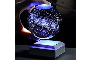 3D Planet Crystal Ball with LED Light Base: A Cosmic Marvel for Space Enthusiasts