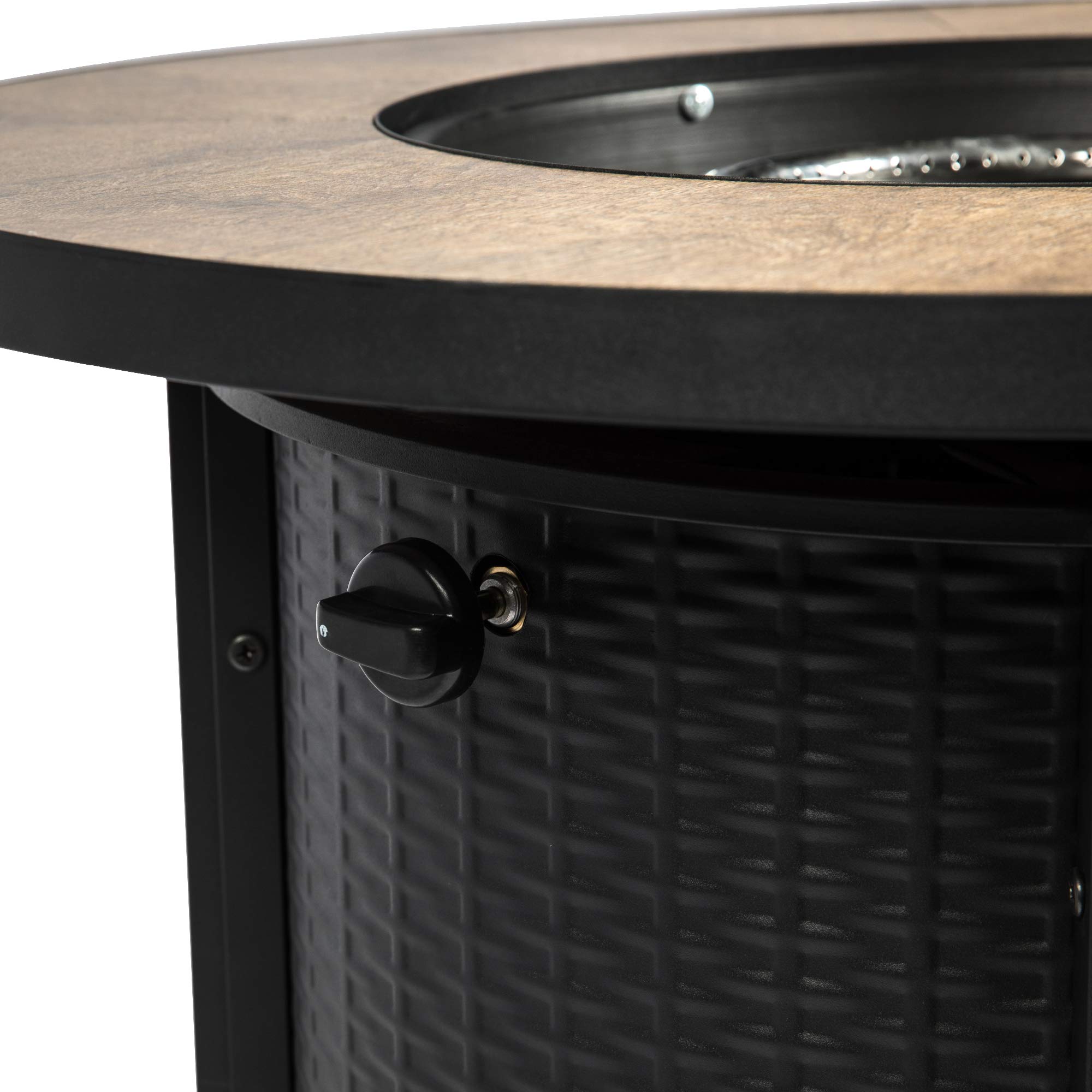 Braséro de Jardin à gaz Chauffage extérieur Acier Housse de Protection Verres de feu Noir Marron Teamson Home HF30900BA-EU