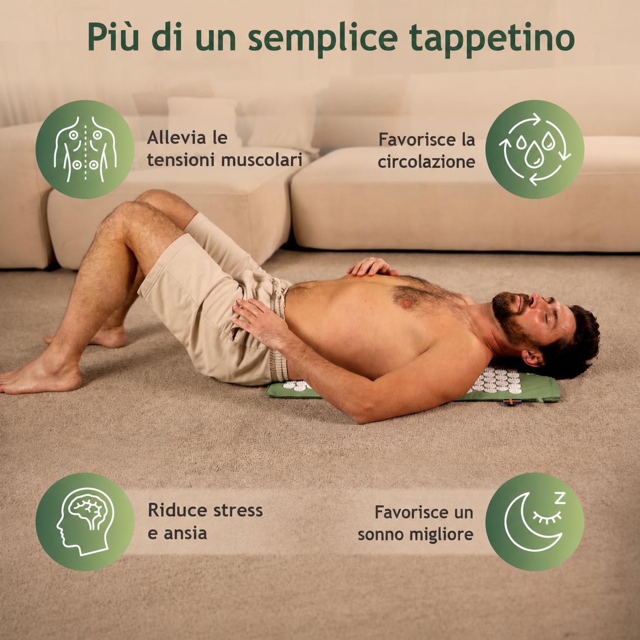 IL MIGLIORE TAPPETINO PER AGOPRESSIONE AL MONDO: L’AUTENTICO SVEDESE ORIGINAL MYSA, IN FIBRA ECO NO GOMMAPIUMA | DISPOSITIVO MEDICO APPROVATO CE| PREMIO TOP MEDRANK 2023 + TUTORIAL/AUDIO MED GRATIS!