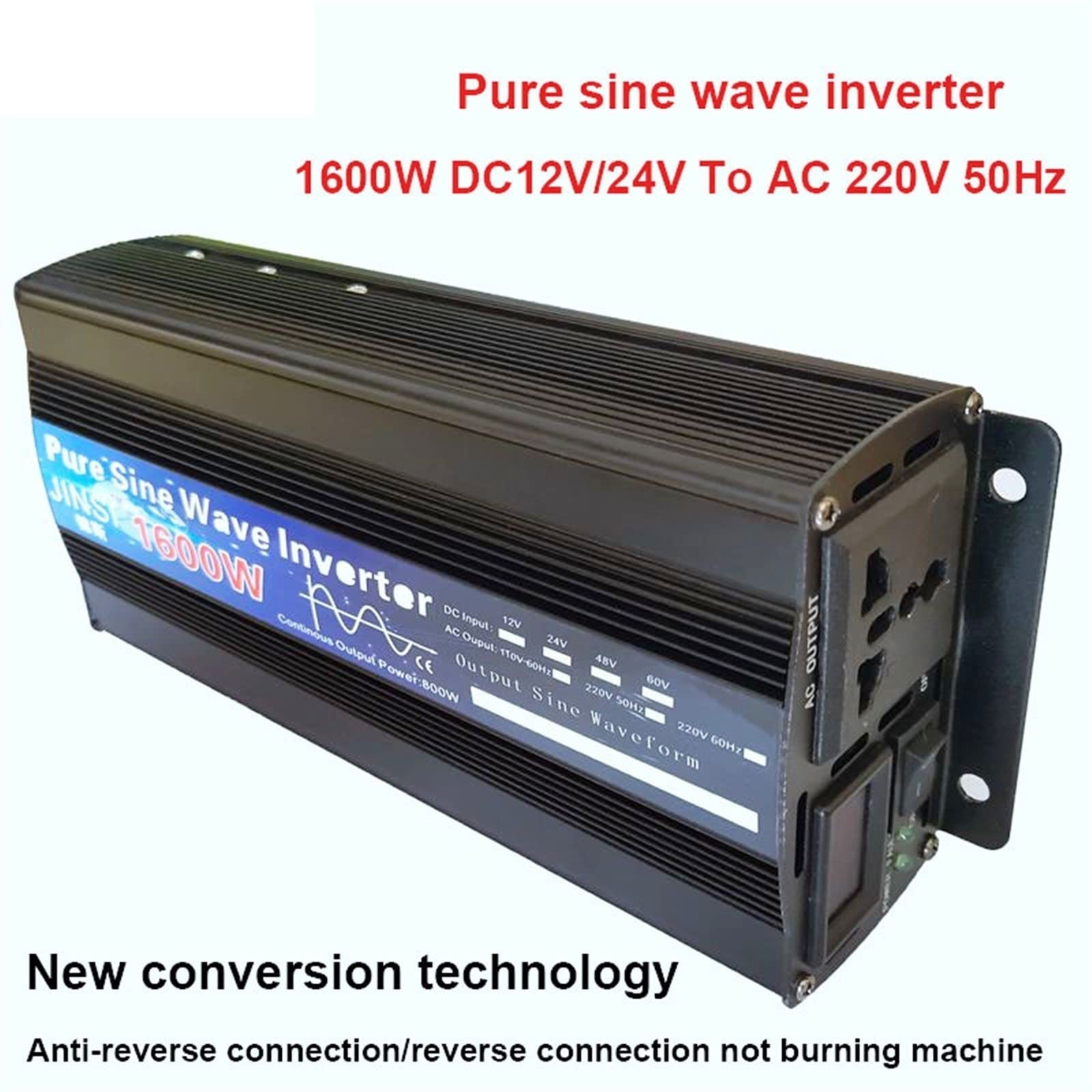 Falownik Przetwornica czystej fali sinusoidalnej 1000W 1600W 2000W DC 12V / 24V 50Hz 60Hz przetwornica napięcia domowy konwerter samochodowy energia słoneczna(2000W,12V)