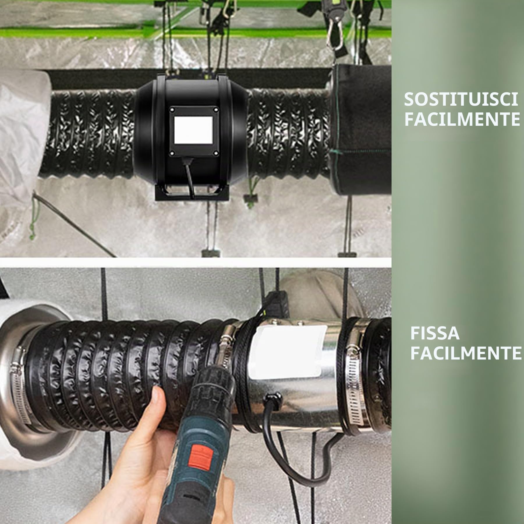 150mm 3-Metri di Tubo Flessibile in PVC + Alluminio, Moonjor Tubo Flessibile dell'Aria del Condotto per Ventola in Llinea, l'Essiccatore, Ventola di Ventilazione