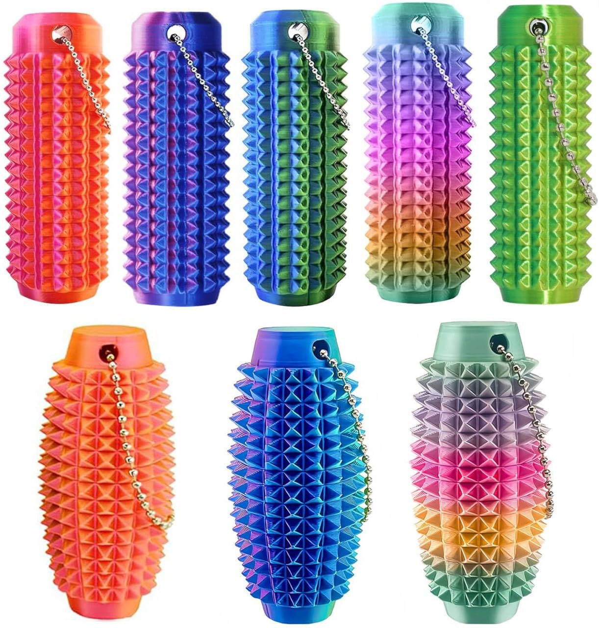 8PC Little Ouchies Fidget Toys Adults, Pain Stim Fidget Anxiety Relief Pain Stim Pocket Sensory Toys for Anxiety and Stress Reduction,Portable Travel Stress Relief Spiky Fidget Keychain