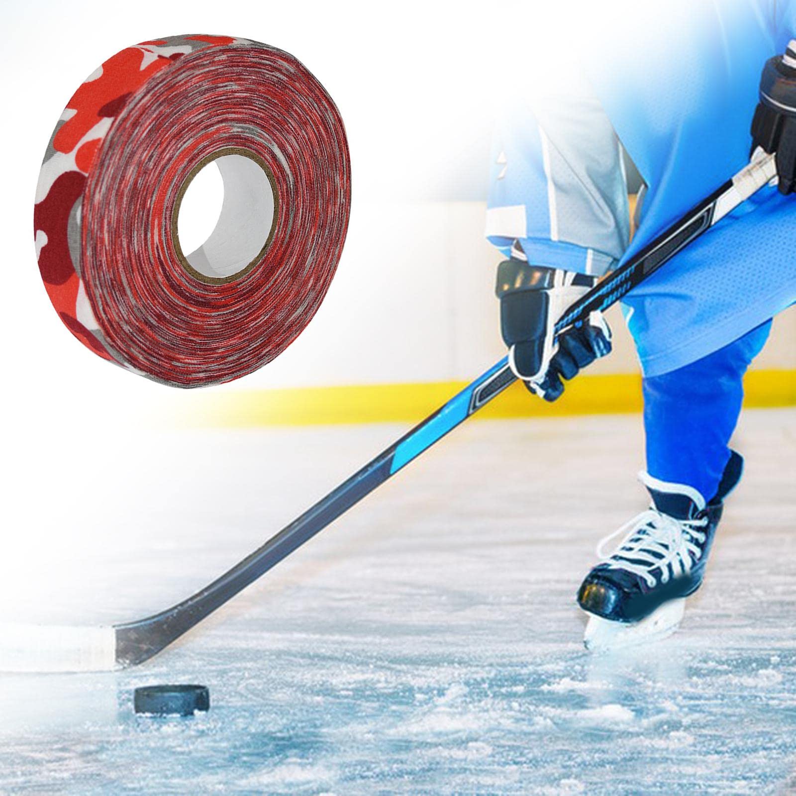 Oshhni 3X Largeur 2,5 Cm Hockey sur Glace Tissu Ruban Roller Hockey Tape Ceinture Hockey Tape pour Golf Pole Tennis Squash Raquette Sports Badminton Grip