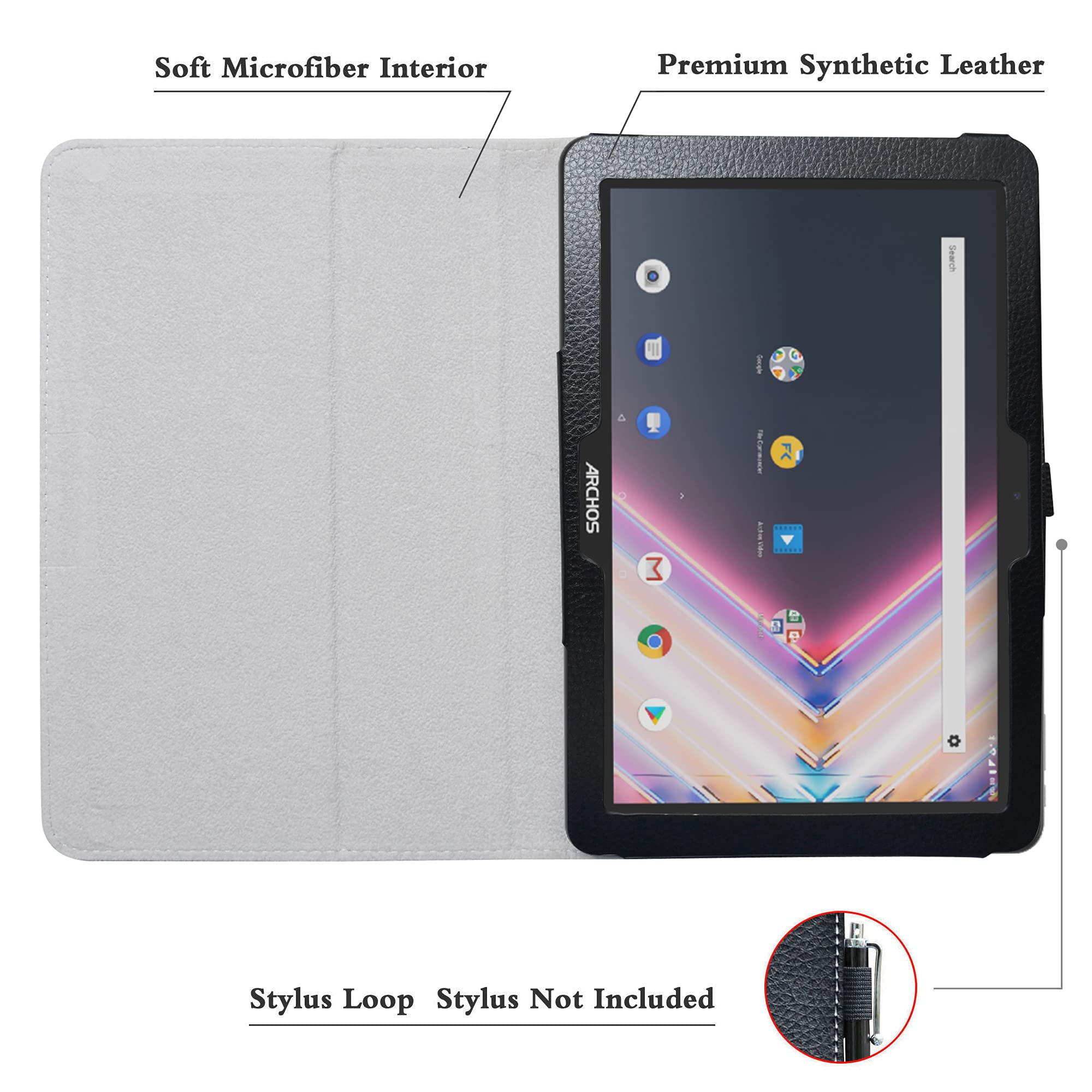 Archos 101 Oxygen 4G Tablet Custodia, PU Pelle Slim Flip Case Cover Protettiva Pieghevole Stand per 10.1 Archos 101 Oxygen 4G Tablet - Don't Touch