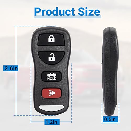 Miniatura 6 de Llavero de coche con control remoto de entrada sin llave compatible con Nissan AltimaArmadaMaxima350ZQuestSentraInfiniti EX35FX35FX45G35I35QX56