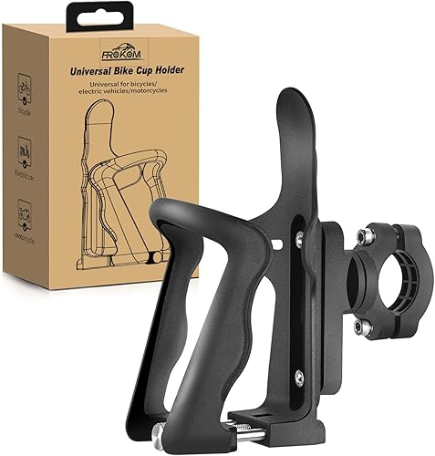 Frokom Portavasos para motocicleta, soporte ajustable para botella de agua de bicicleta, tamaño universal de 1.95 a 2.75 pulgadas, soporte para
