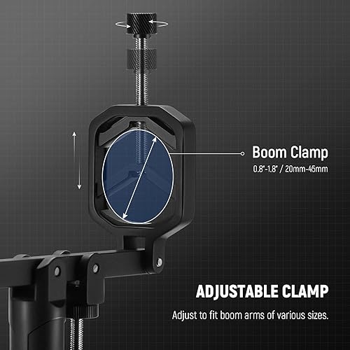 Miniatura 5 de NEEWER Soporte de poste de micrófono con perno de 58 pulgadas para soporte de luz, soporte de brazo de brazo de brazo C, adaptador de montaje de