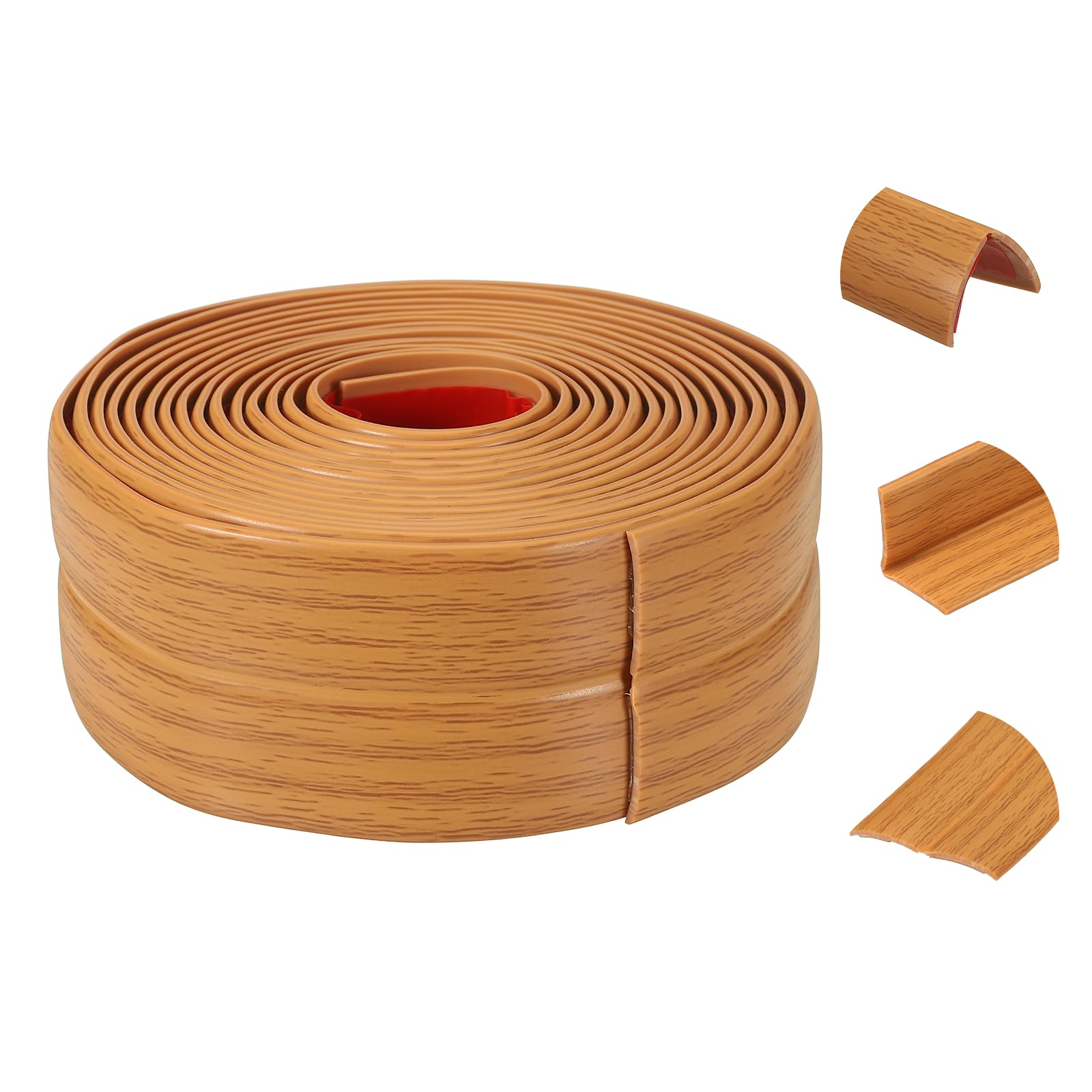 sourcing map Wall Corner Protector, 4cm x 3Meters Peel and Stick Molding Trim Wall Edge Guard, Flexible Self-Adhesive Inside & Outside Corner Trim Strip for Edge Ceiling, Yellow Oak Color