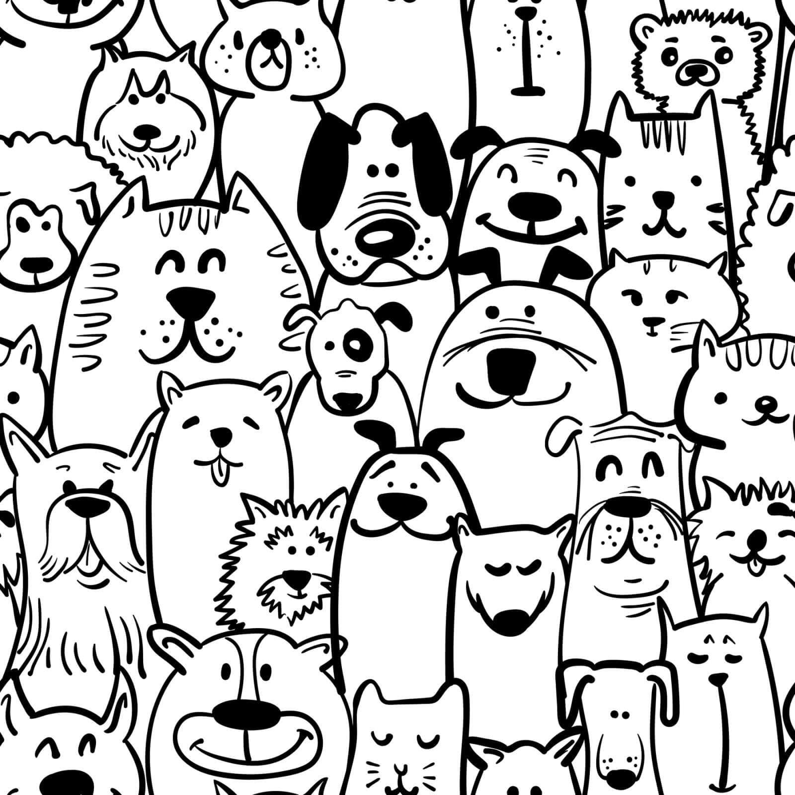 Ismoon Peel and Stick Wallpaper Black and White Contact Paper Modern Dog Stick on Wallpaper Puppy Removable Self Adhesive Wall Paper for Kids Bedroom