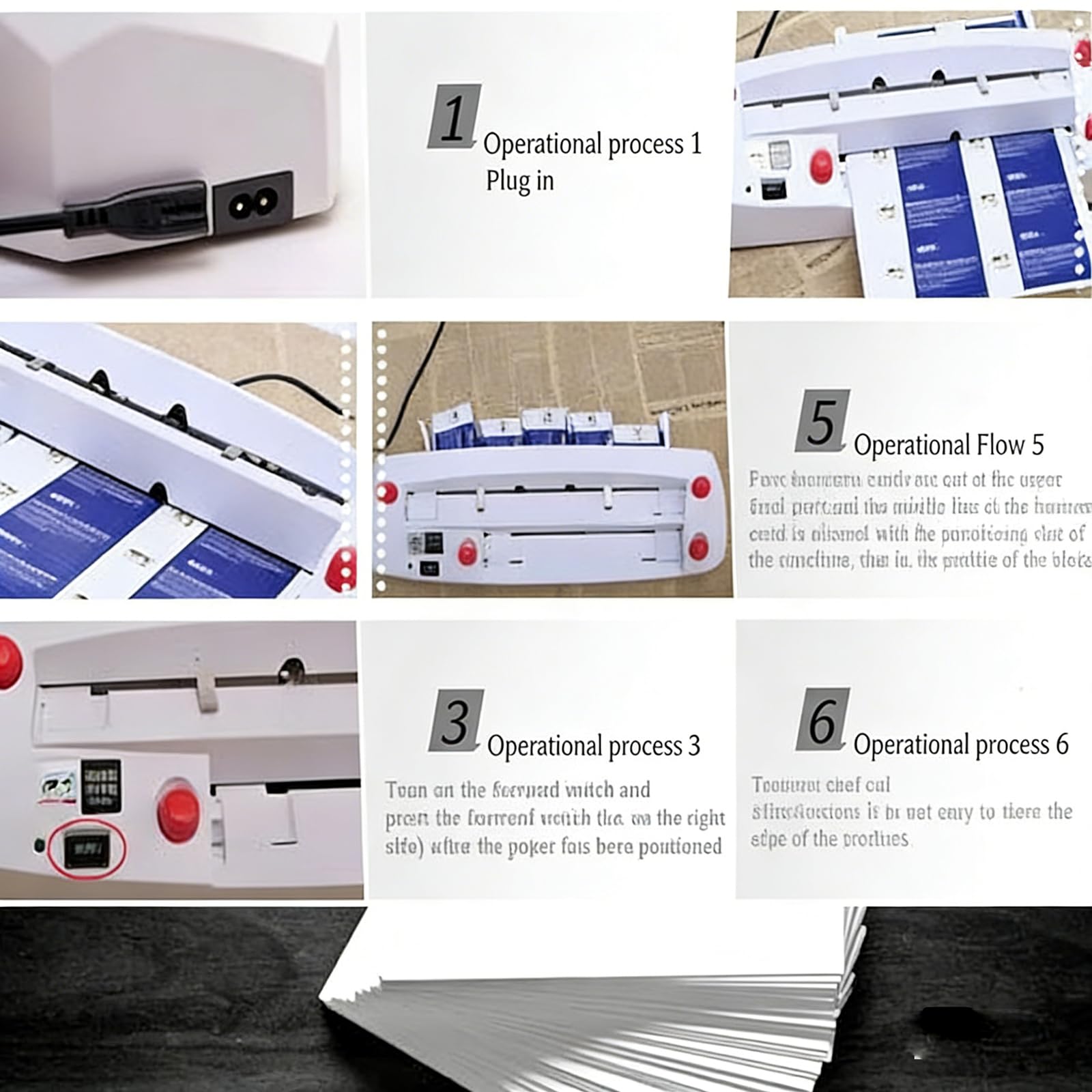 Machine électrique de découpe de cartes de visite avec système à 9 lames, coupe-cartes automatique pour cartes 90 × 54 mm, 30 cartes/min, pour imprimeries et bureaux