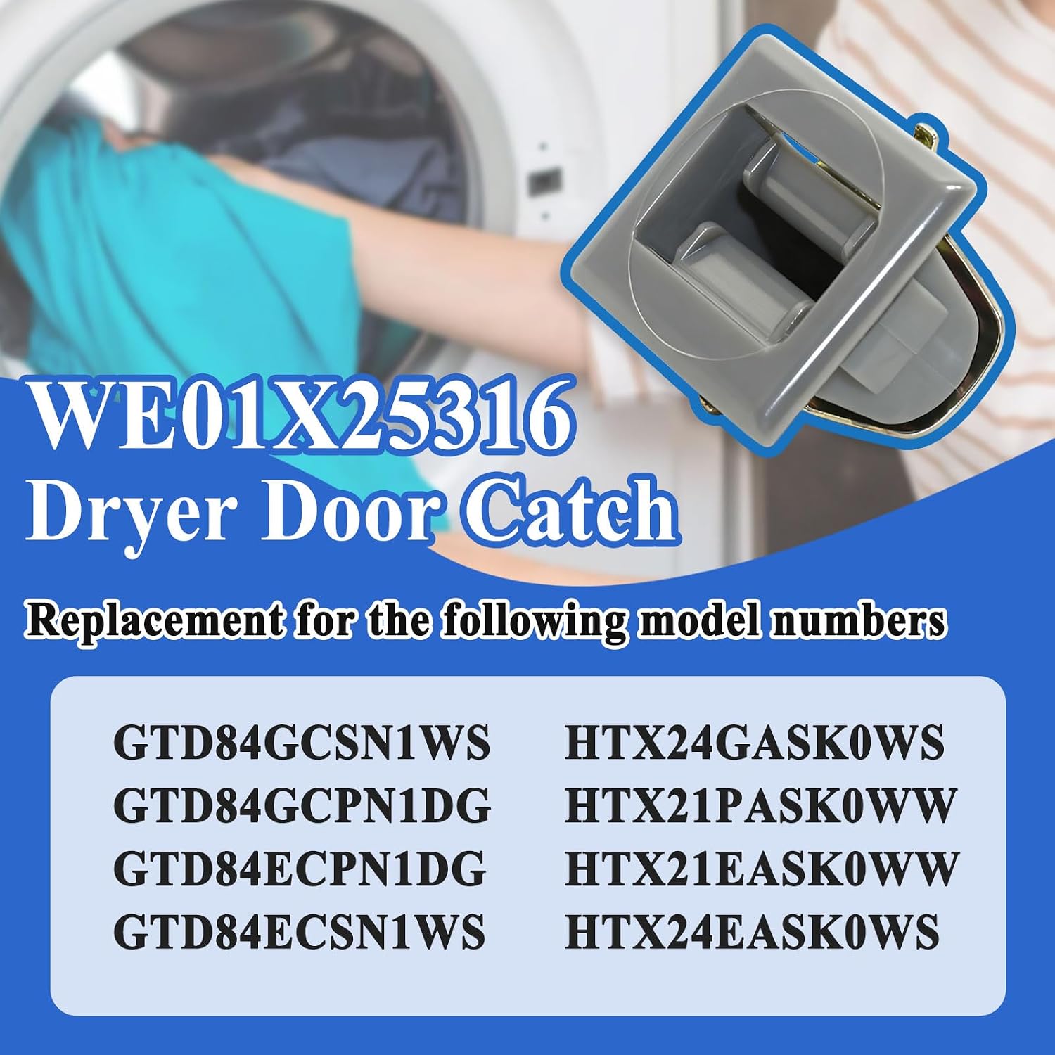 4Pcs WE01X25316 Dryer Door Catch Replacement Part, Replace for 4512762, AP6037347, PS11766999, EAP11766999