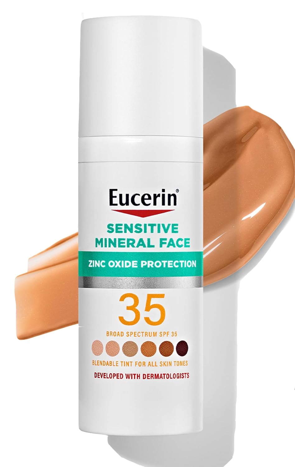 Eu'cerin Sun Tinted Mineral Face Sunscreen Lotion,with Gentle Zinc Oxide Protection