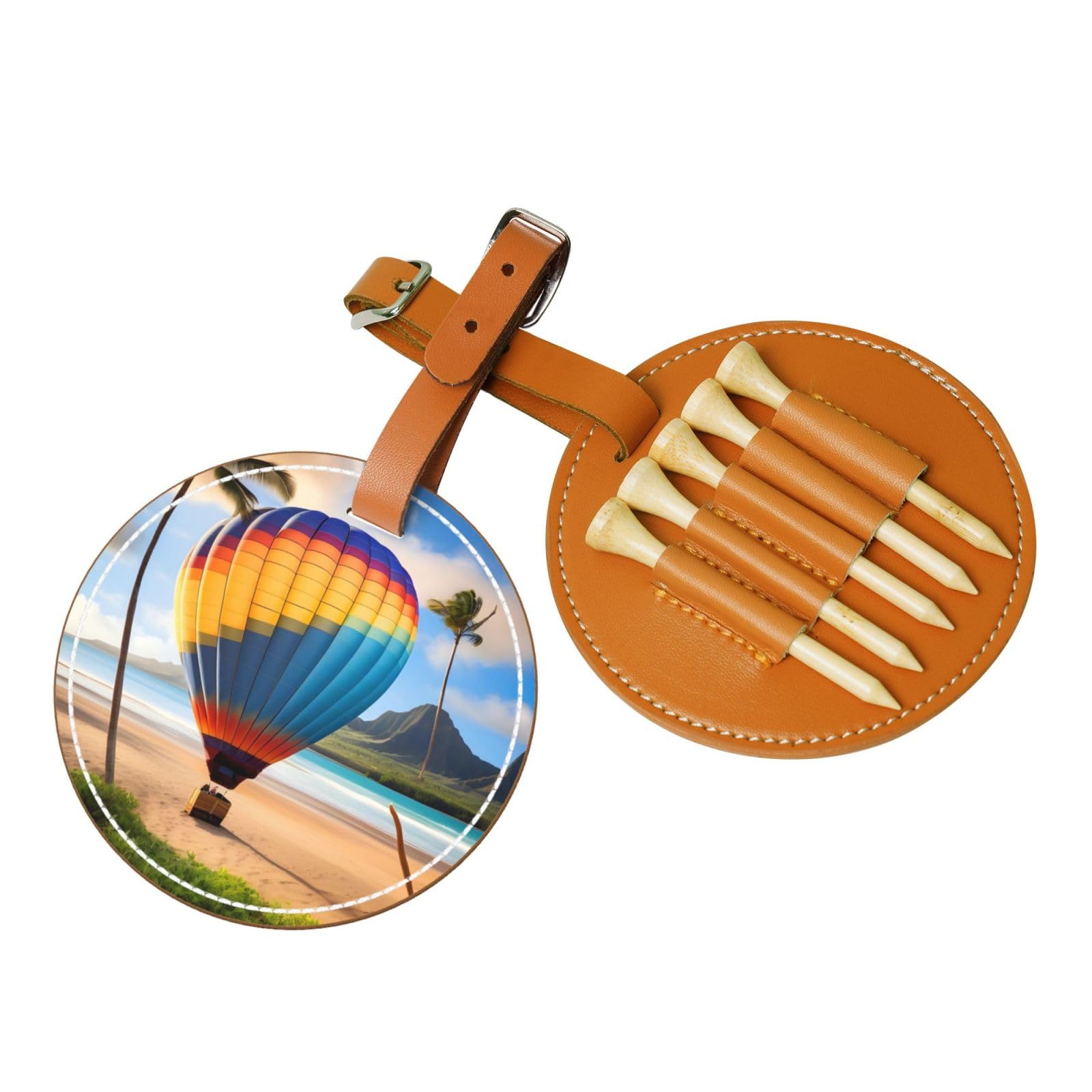 WXXWXD Hawaii Hot Air Balloon Printed Golf Tee Storage Bag - Portable Storage, Easily Organize Tees