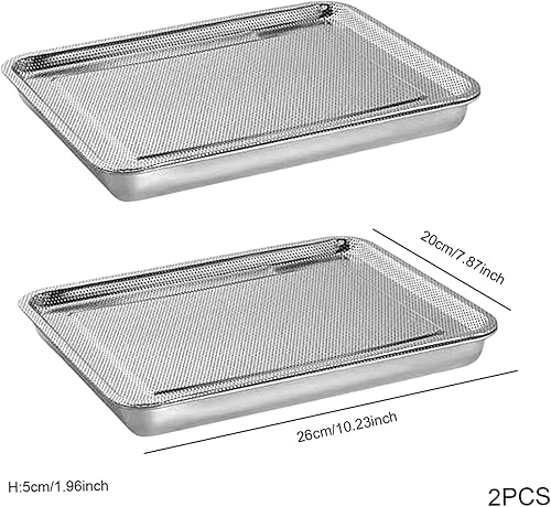 Miniatura 8 de Bandejas de germinación de plantas, 2 bandejas de germinación de acero inoxidable, bandeja de cultivo de brotes de frijoles rectangulares, kit de