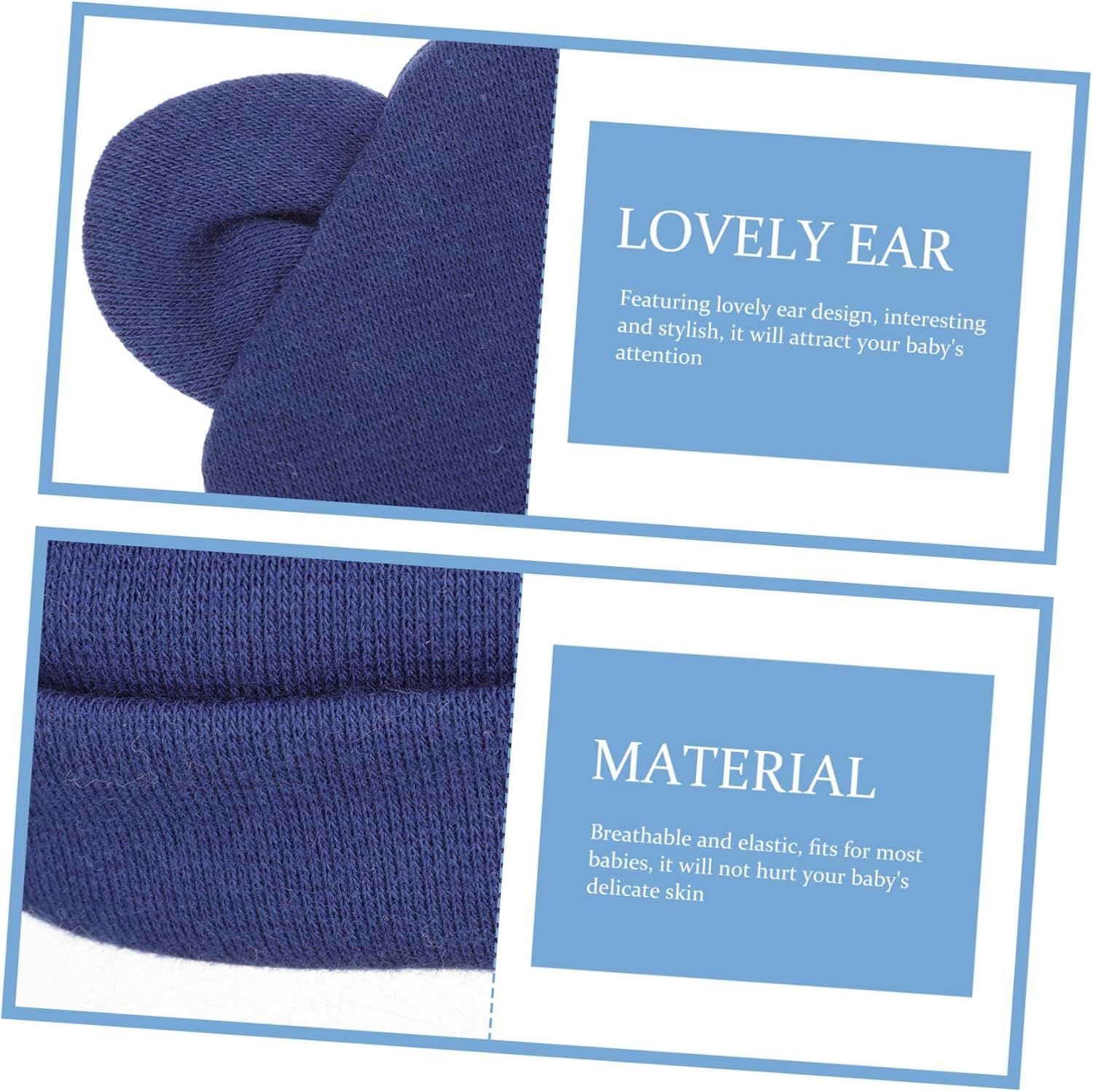 Toyvian Newborn Cotton Bear Ear Hats Xmas Gift 6pcs for Baby Girl Boy