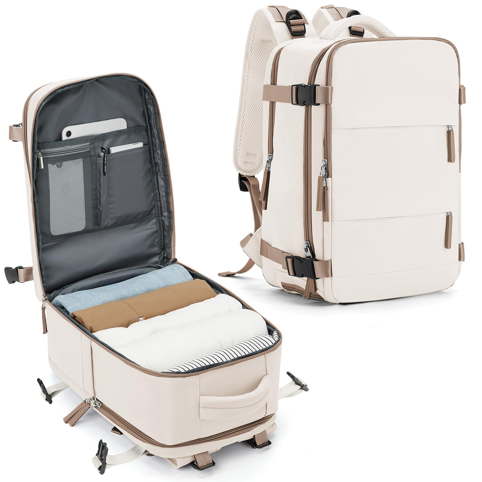 SZLX Zaino Ryanair 40x20x25 Donna Zaino da Viaggio Bagaglio a Mano 20L Uomo Borse da cabina 45x36x20 Easyjet Travel Backpack Adatto a laptop da 14 Pollici con scomparto per scarpe per Lavoro e Scuola