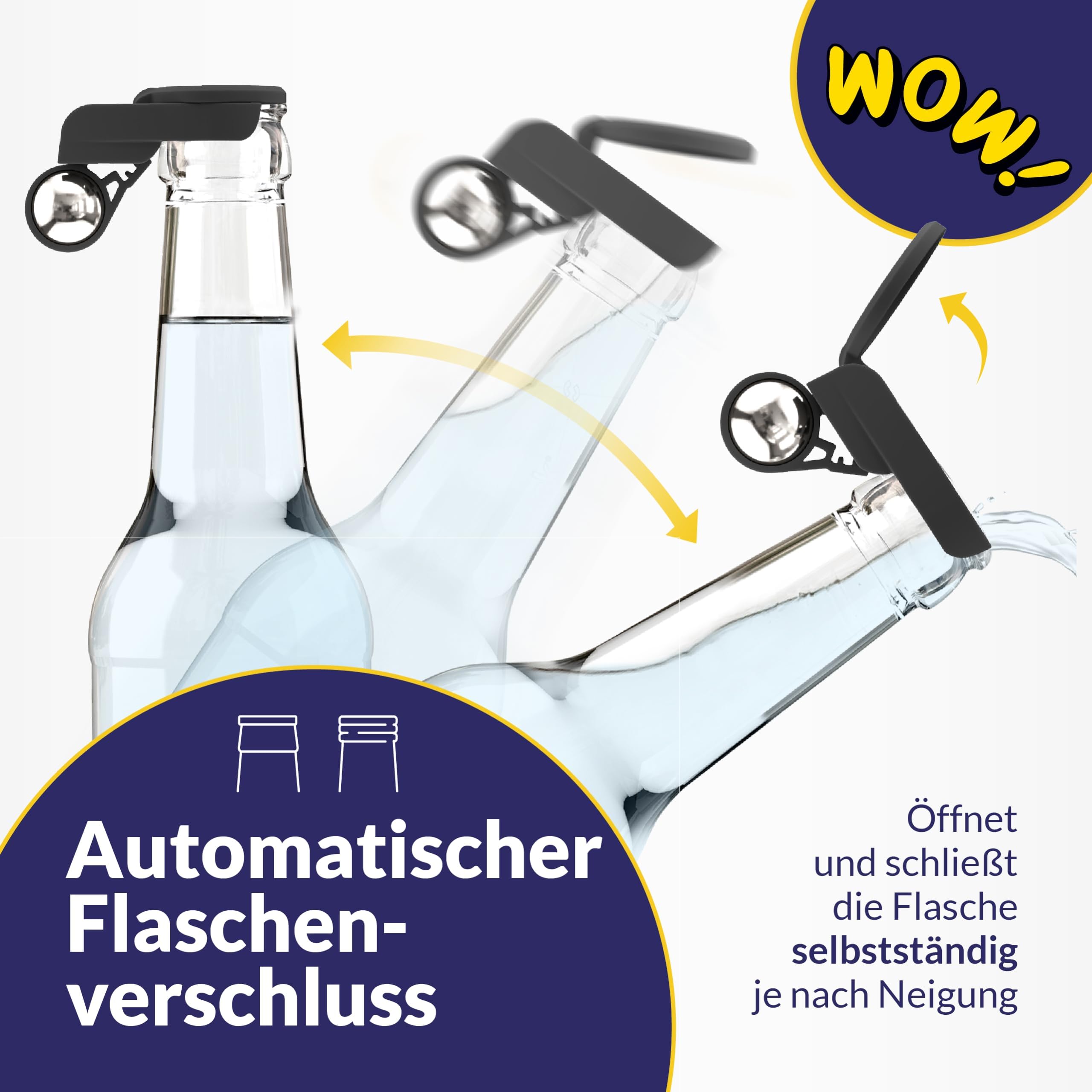 5X automatischer Flaschenverschluss mit 12x Smiley Sticker Aufkleber Wespenschutz Abdeckung für Glasflaschen PET Flaschen Bier Cola Wasser (5X bunt + Smileys)